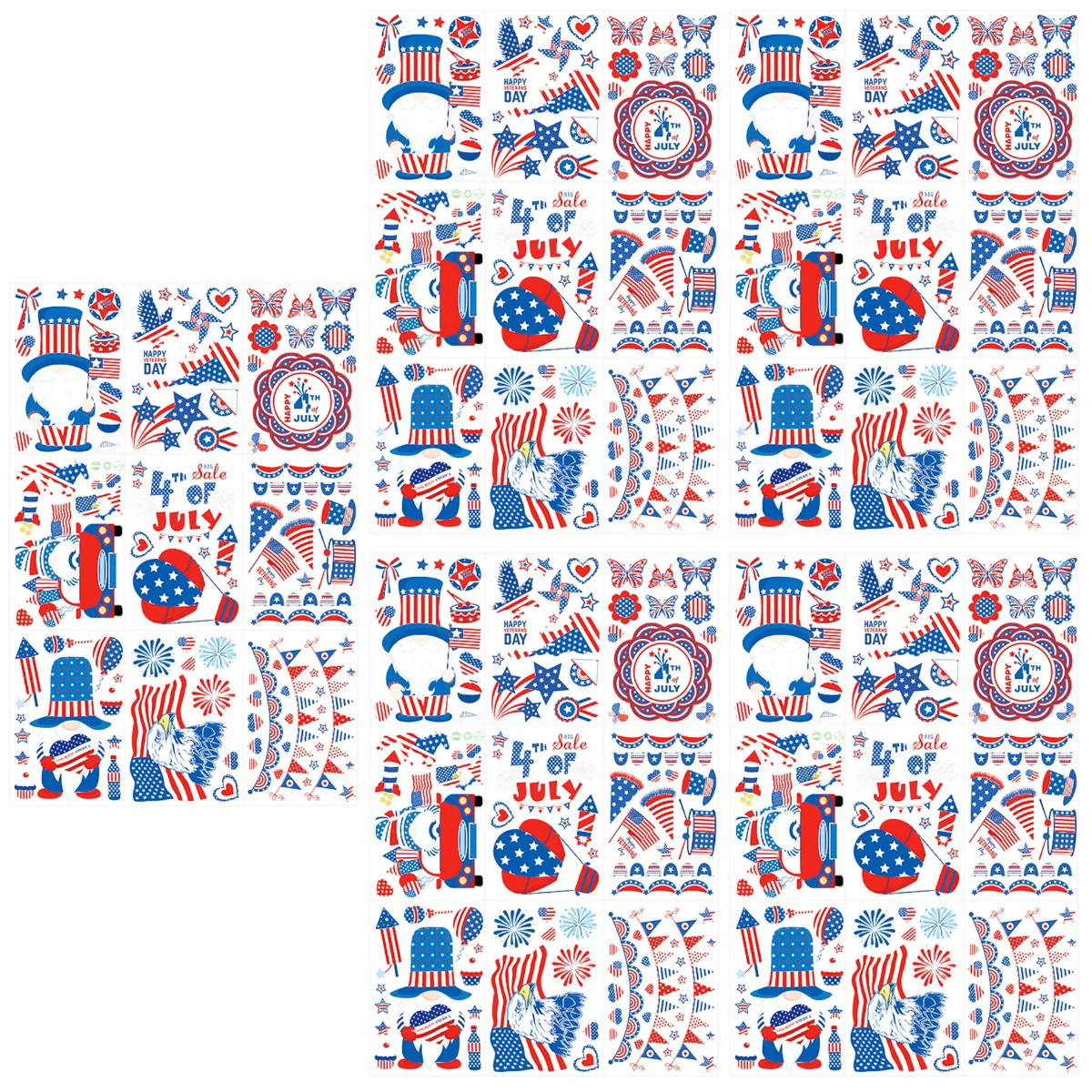 

5 Sets Independence Day Window Stickers Decorations Home Fourth Of July Cling Clings Patriotic Pvc Party 4th Decal