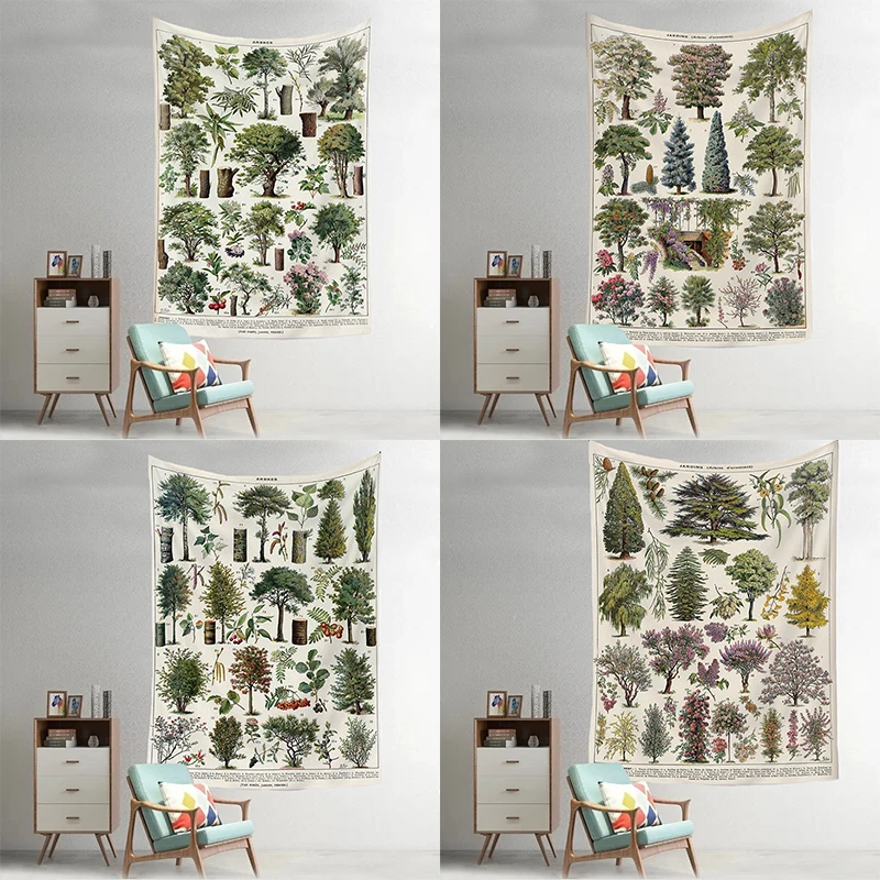 Forest Tapestry Wall Decor Weed Christmas Fir Home Decoration Tree Decorative Hanging For Room Tarot Tent House Fabrics Textile