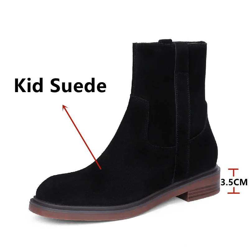 FEDONAS/2022 Сезон осень-зима Женские ботильоны из комбинированной замши Женская