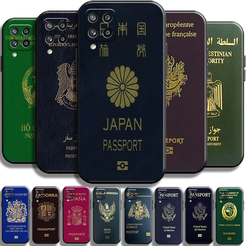 

Funny National Passports For Samsung Galaxy A42 5G Phone Case Back Shockproof Full Protection Shell Cases TPU Liquid Silicon