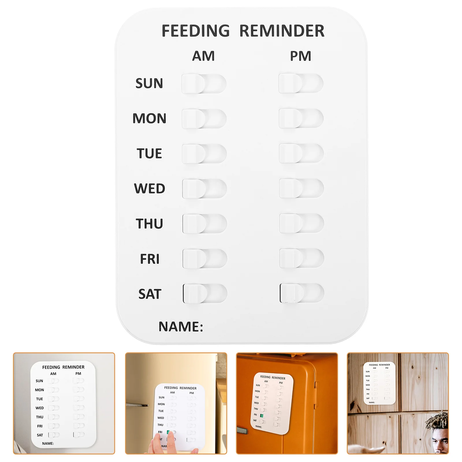 

Reminder Feeding Dog Cat Pet Feed Chart Feeder Dailyschedule Portable Time Organizer Board Record Supplies Nursingmedicine Tool