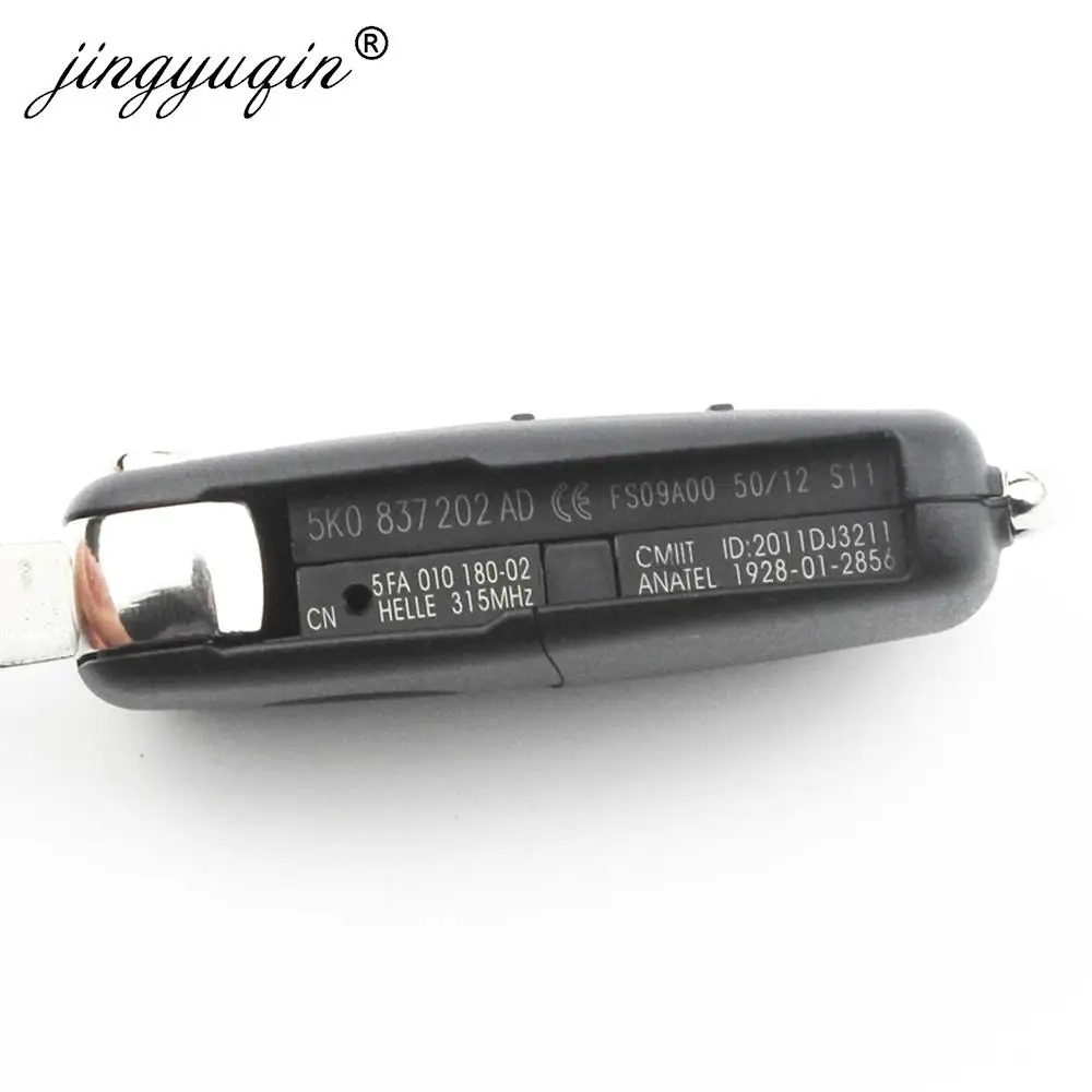 Фото Пульт дистанционного управления jingyuqin 3BTN 434 МГц ID48 чип для VW Volkswagen GOLF PASSAT Tiguan Polo Jetta Beetle автомобильный БЕСКЛЮЧЕВОЙ 5K0837202AD №4