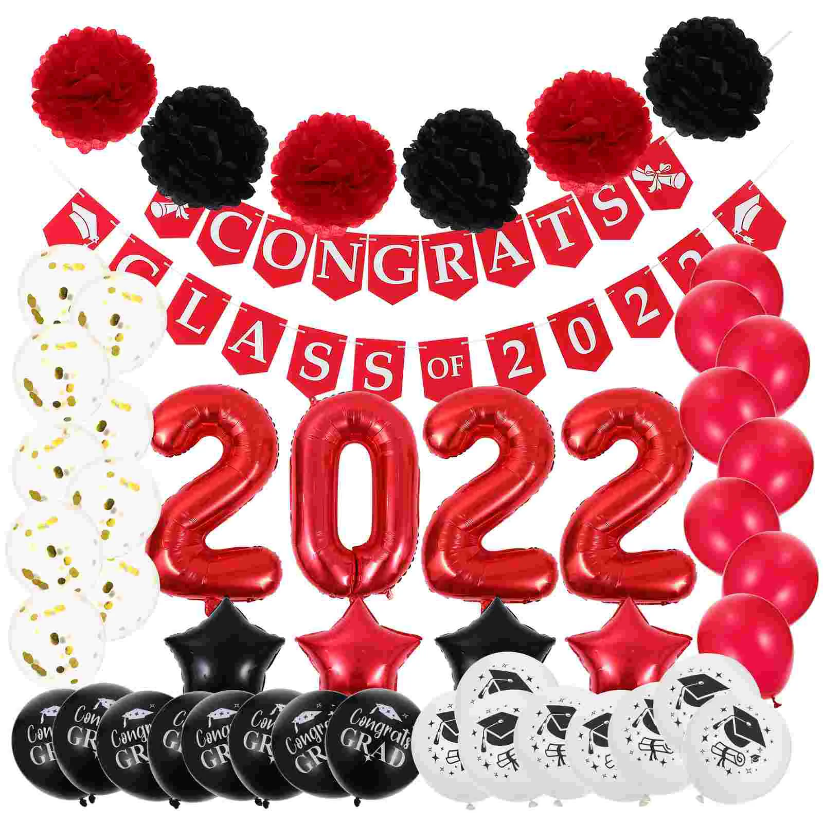 

1 Set Graduation Banner Balloons Decors Creative Graduation Party Supplies