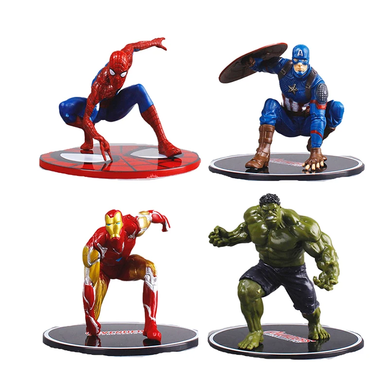 

Disney Marvel Legends Iron Man Spiderman Hulk Captain America Figure PVC Statue Figurine Model Toys Gifts For Children Adult