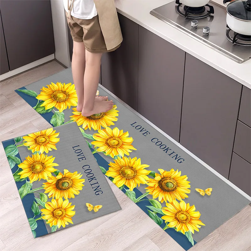 

Anti Slip Kitchen Floor Carpet Door Entrance Bathroom Rug Doormat Bedroom Mats Living Room Rugs Washable Absorb Water Home Mat