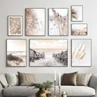 Картина на холсте с изображением одуванчика и растений