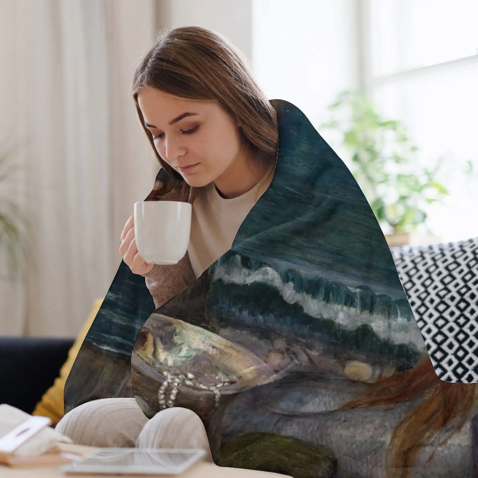 Русалка - Джон Уильям Вотерхаус роскошные пледы для волос