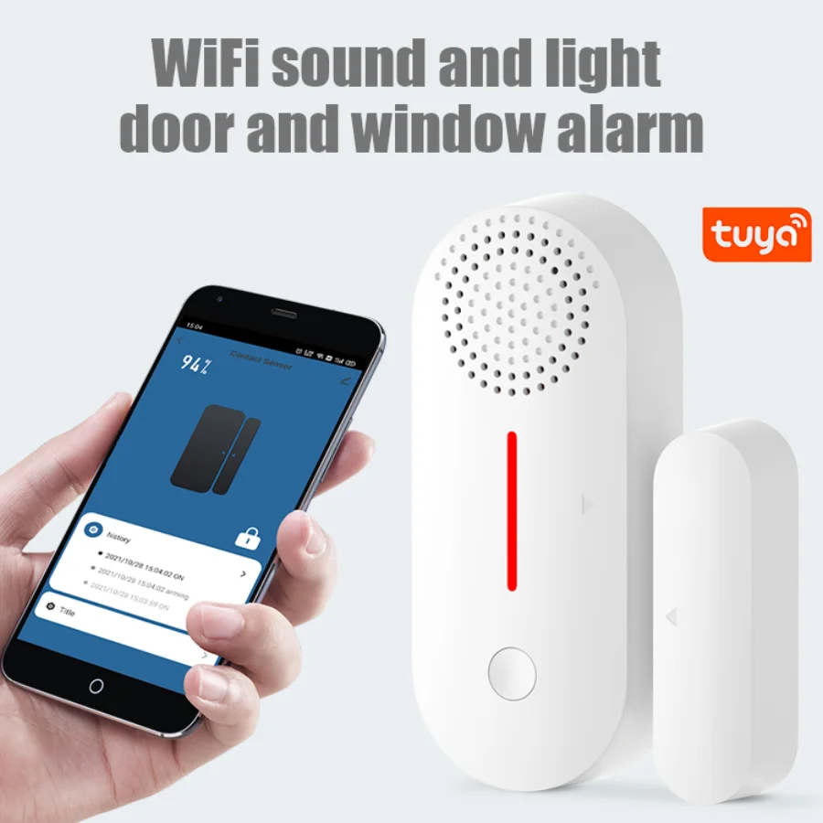 Tuya doors and Windows alarm detector WiFi Windows sensor family system sound alarm and intelligent anti-theft alarm to worklife