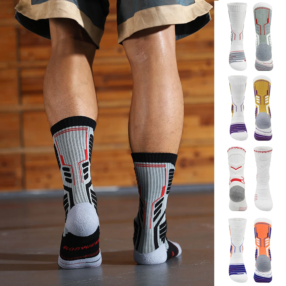 

Hot Men's Cushion Crew Socks Moisture Control Thickened Athletic Compression Socks Comfortable Lightweight Anti-Slip Anti-odor