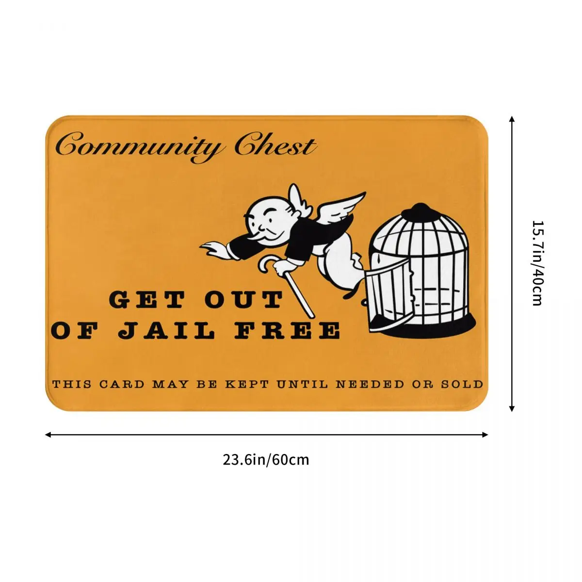 Забавный Get Out Of Jail Free Card Monopoly Man Community Chest 40x60 см Ковер Полиэстеровые коврики