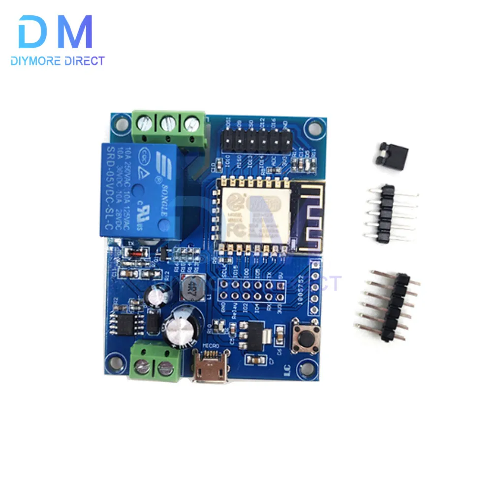 AC/DC-DC5V-80V ESP8266 беспроводная WIFI однорелейный модуль ESP-12F WIFI макетная плата для Arduino