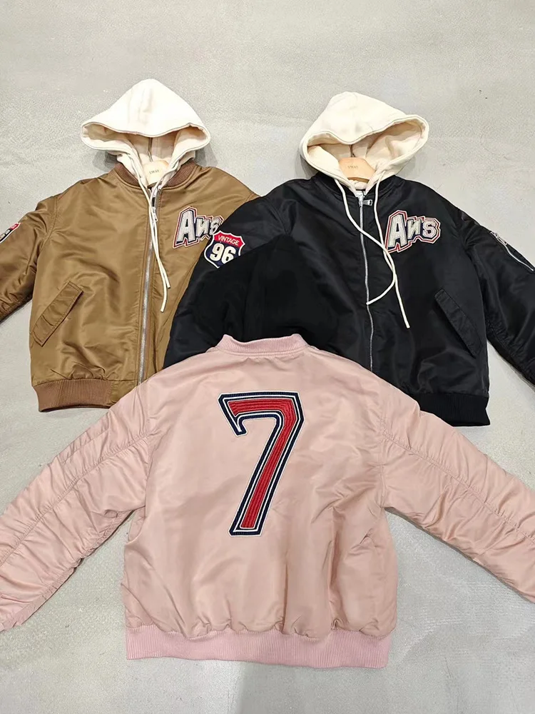 [Поппет] Бумажный пакет Домашняя зима Новые свободные ретро буквы Модная куртка