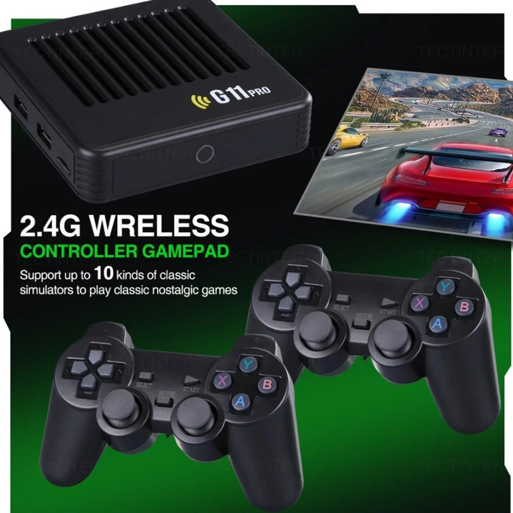

G11 Pro Video Game Console 64G/128G/256G Retro Game Box Wireless Controller 4K Output Built in 60000 Games for Android 9.0