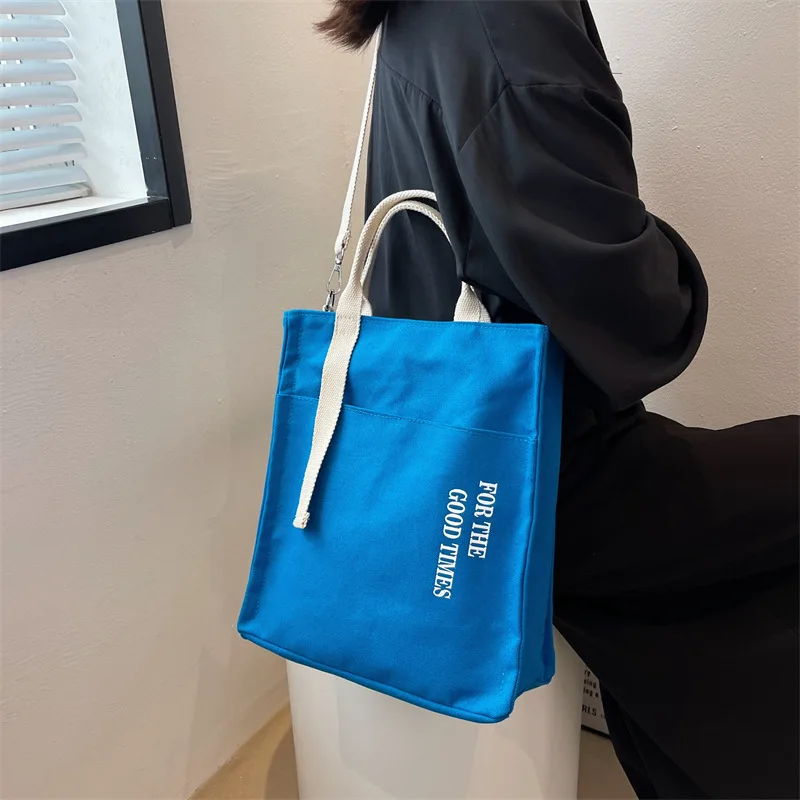 

Women's Canvas Casual Tote Large Capacity Letter Bag Female Designer Shoulder Fashion Shopping Travel Handbags for Mall Shop