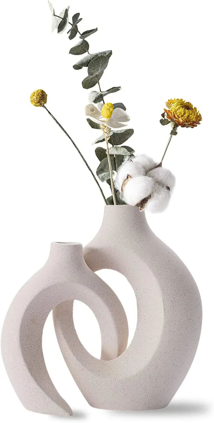 

Vase Ceramique Vase Design Vase à Fleurs Blanc Décoration Vase De Table Moderne Couple Amoureux Céramique pour Maison F