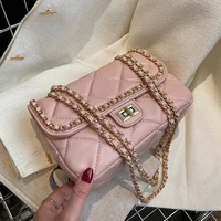 chain design quilted small crossbody messenger bags for women 2022 fashion womens luxury branded trending shoulder handbags pur