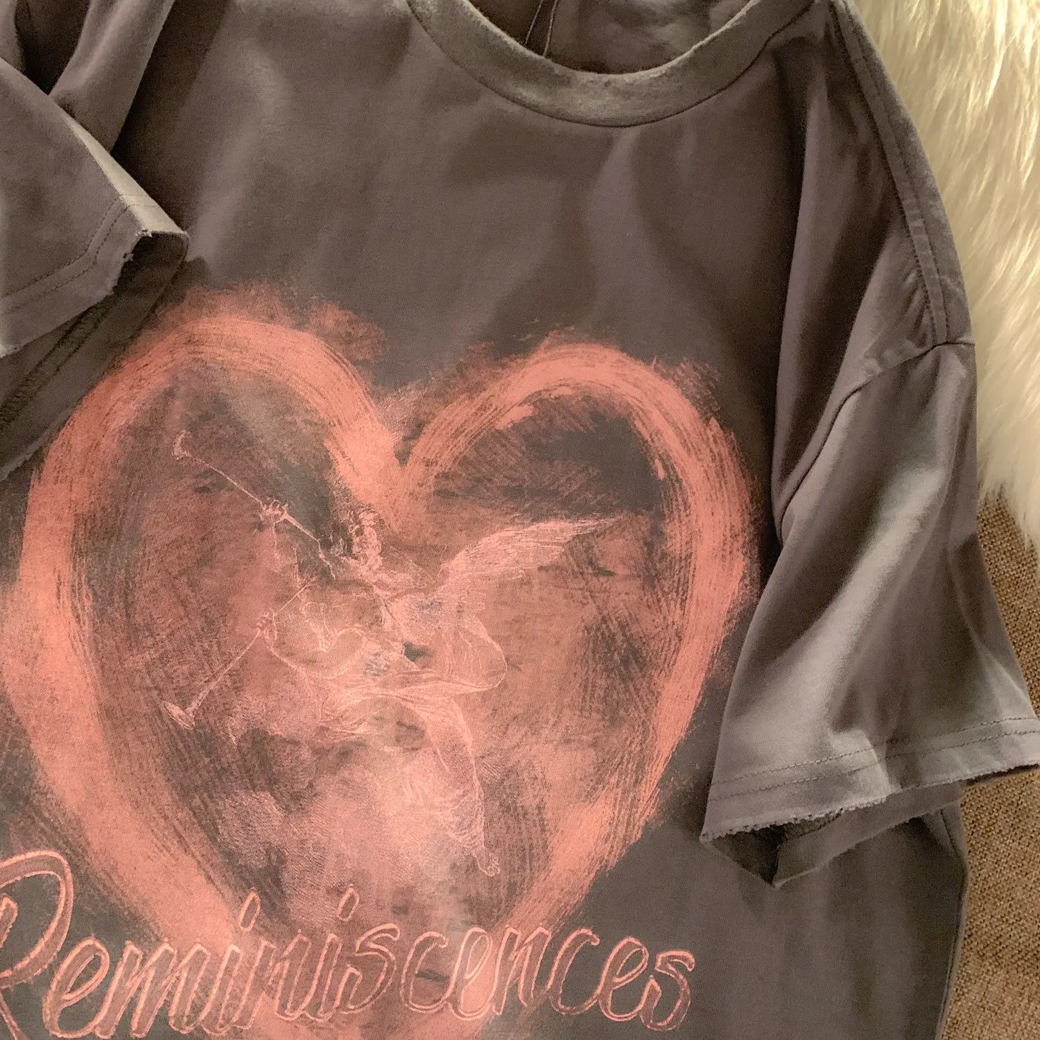 

Korean grunge clothes Retro ins butterfly angel loose oversize gothic women t-shirt Summer y2k Tees punk hip-hop casual tops
