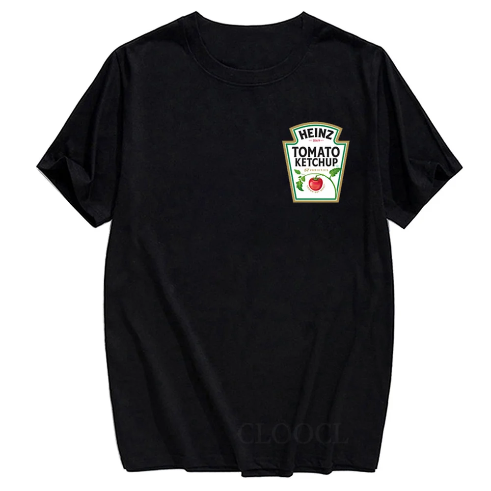 

CLOOCL Summer Fashion Brand 100% Cotton T-Shirt Tomato Ketchup T-shirt Men's for Women Shirts Fashion Cotton Tees O-Neck Tops