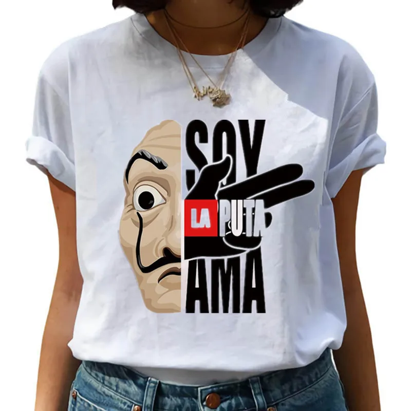 

Maycaur The House of Paper T Shirt New Money Heist Women La Casa De Papel Tshirt Funny Top Tee Fashion Female Clothes T-shirts