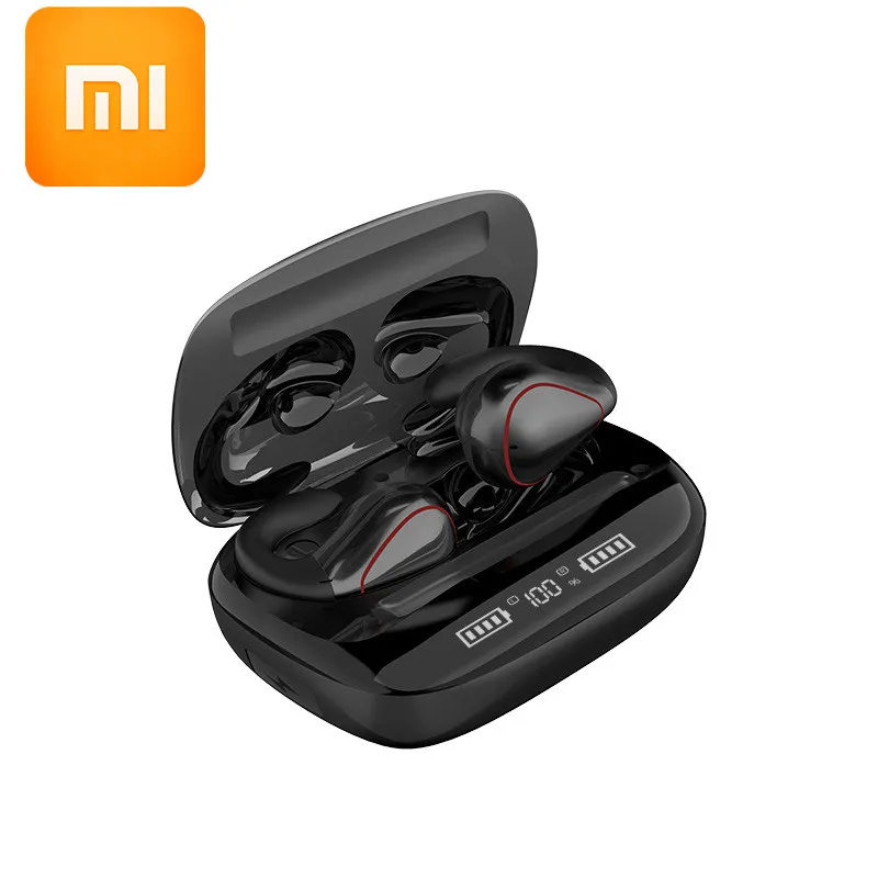 

Наушники-вкладыши с костной проводимостью, Беспроводные спортивные наушники с шумоподавлением, TWS Bluetooth наушники, водонепроницаемые светод...