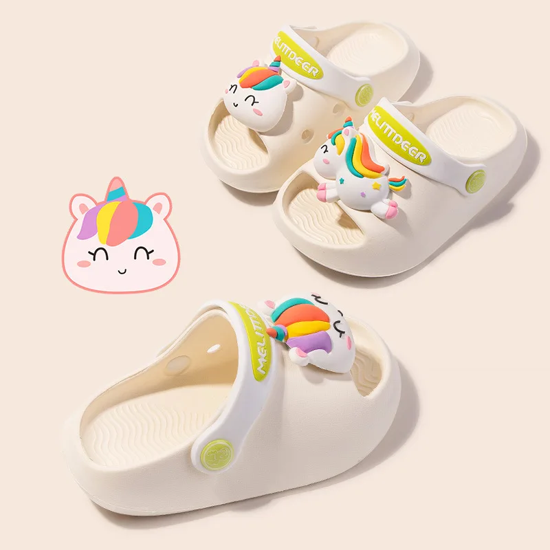 Cute Cartoon Bathroom Soft Children Slippers Outdoor Garden Beach Sandals Girls Boys Summer Waterproof Shoes