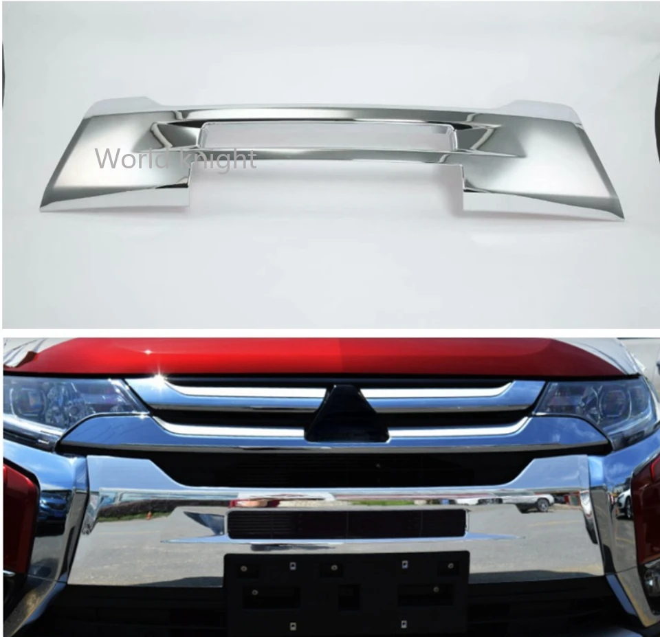 

For Mitsubishi Outlander 2016 2017 2018 ABS Chrome Front Bottom Bumper Front Grille Grille Decoration Cover Trim 1Pcs