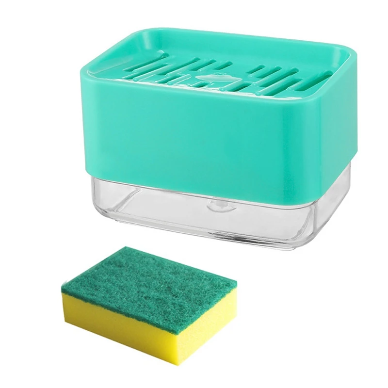 

Диспенсер для мыла + держатель губки, полый дизайн, зеркальный диспенсер для раковины, мгновенная заправка, нержавеющий