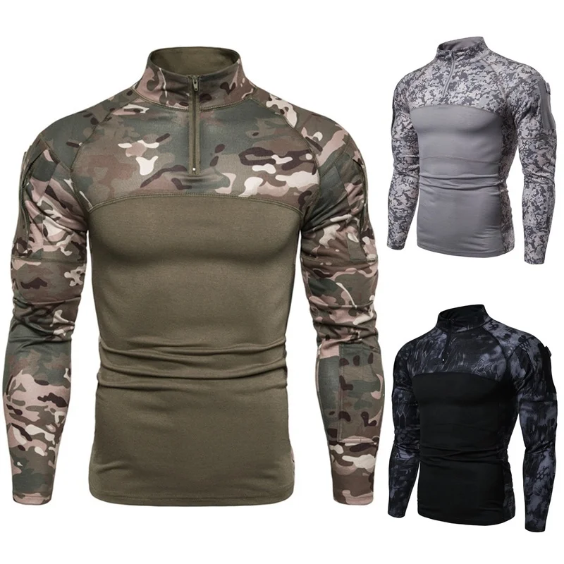 

ZOGAA Men's T-shirts Tactical Combat Athletic T-Shirt Long Sleeve Shirt Clothes Army Men's Clothing Tops for Hiking Outdoor