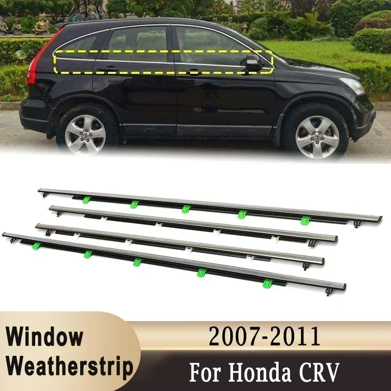 

Уплотнители для окон автомобиля для Honda CRV CR-V 2007-2011, резиновый хромированный дверной молдинг, декоративный ремень, уплотнительные ремни для наружного оконного стекла