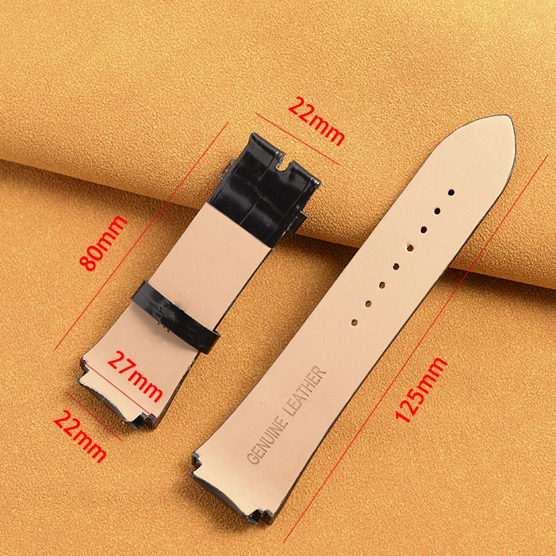 27mm Genuine Leather Watch Strap Band For GUESS Watch Black Blue