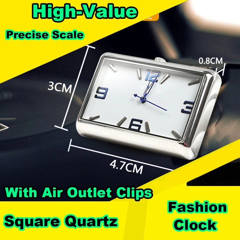 

High Quality Car Clock Automobile Internal Stick-On Mini Digital Fashion Watch Auto Quartz Clock Watch Car Ornaments Accessories