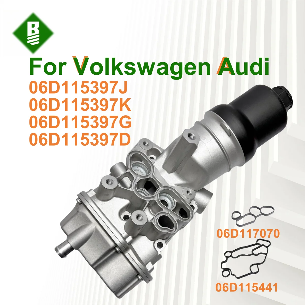 

06D115397J 06D115397K 06D115397G 06D115397D Oil Filter Assembly Suitable for EOS Golf Jetta Passat Touran A3