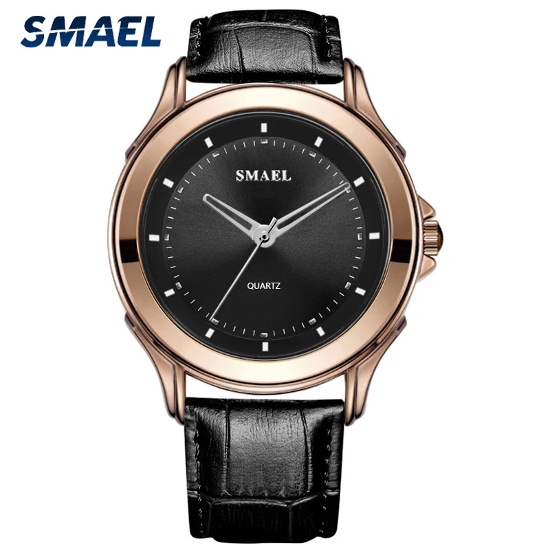 

SMAEL Top Brand Luxury Mens Watches Casual Leather Waterproof Men Quartz Watch Fashion Clock Sport Wristwatch Relogio Masculino