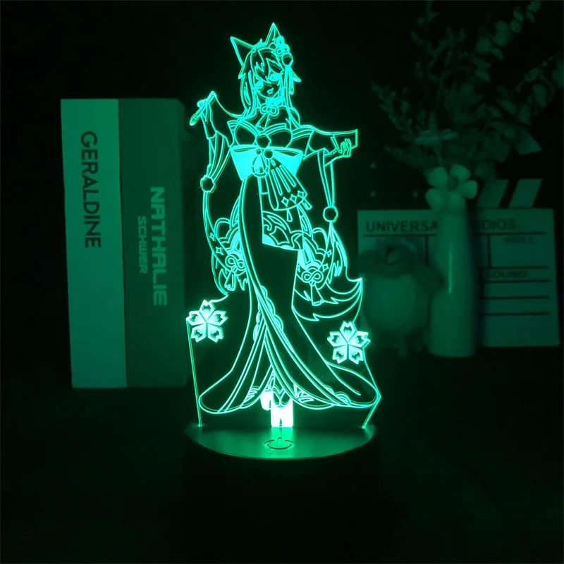 

Nightlight Alarm Clock Base Light Genshin Impact Gorou Game Battery Operated Color with Remote Best Selling Present Children