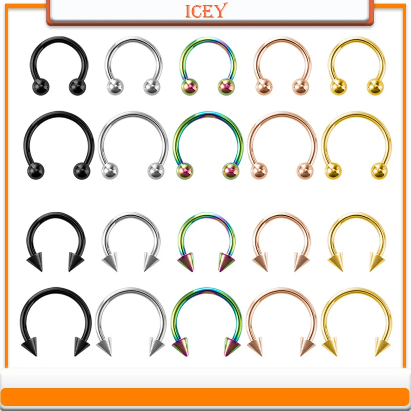 

5pcs C rod nose ring Stainless steel nose septum banana stick nose bone ring Zinc alloy nose jewelry nose septum ring Septo ring