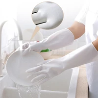 one pair durable dish washing gloves kitchen scrubber rubber gloves washing fruit vegetable bathroom cleaning nitrile gloves