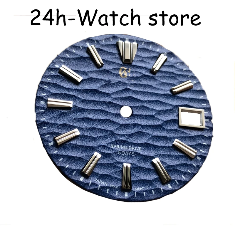 24hour-Watch dial Oil pressure style literal sand blue color super quality 28.5mm fit nh35 movement and nh35 case for skc007/009 enlarge