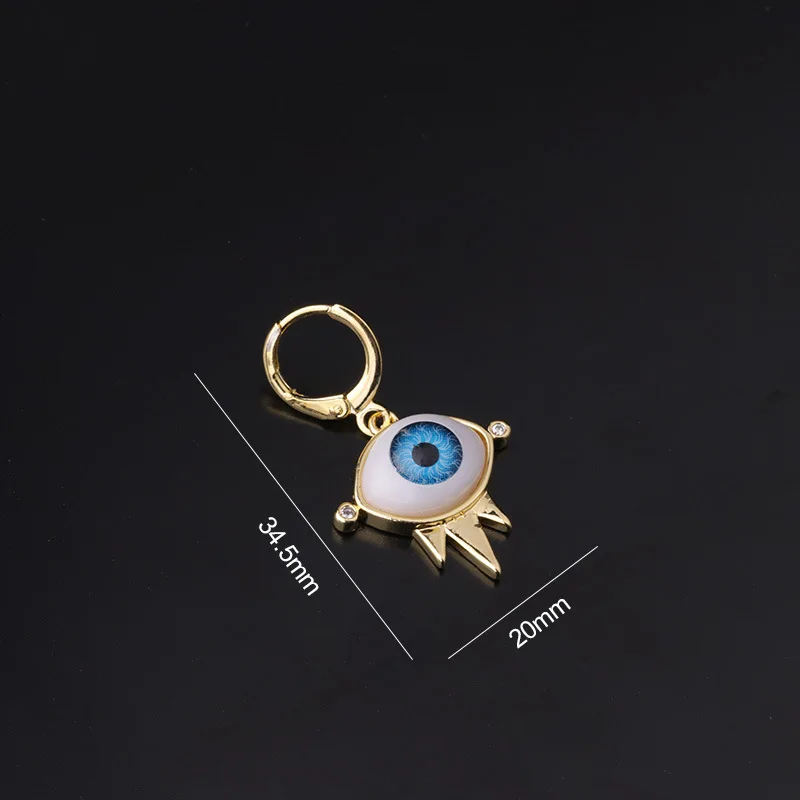 1 шт. Серьги-пусеты с подвеской Bohemia Blue Purple Eye для женщин 2022 Trend Brown Big Pendant Cartilage Piercing Jewelry on.