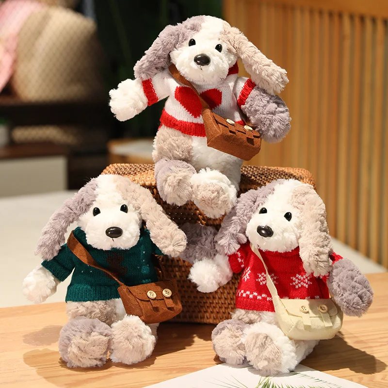 

30cm Cute Dog Plush Doll Soft Stuffed Dogs Plush Toys with Clothes Kawaii Animals Doll Birthday Gifts For Girls Kids