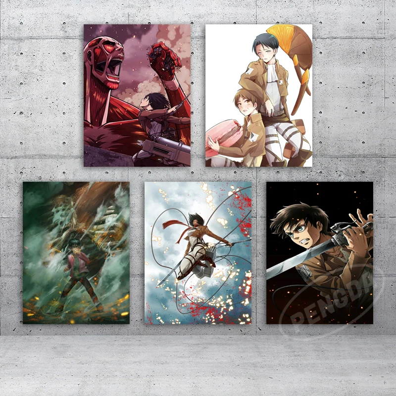 

Painting Attack on Titan Wall Art Canvas Poster Eren Jaeger Prints Japanese Animation Pictures Home Decor No Frame Living Room
