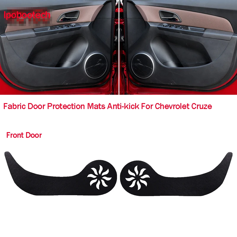 

4pcs Fabric Door Protection Mats Anti-kick Decorative Pads For Chevrolet Cruze