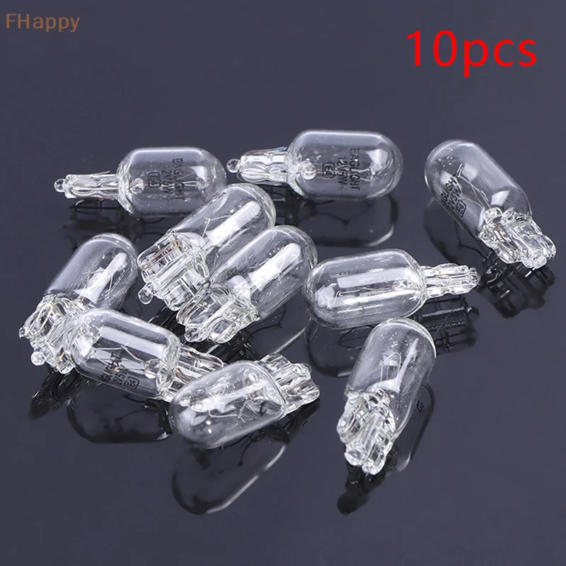 

10Pcs/Box T10 168 192 12V 5W Warm White Auto Halogen Lamp Marker Wedge License Plate Light Bulb Instrument Light