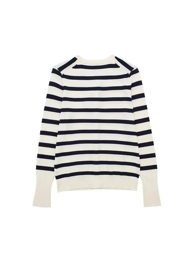 Кардиган Traf для женщин винтажные свитера в полоску модные женские 2023 вязаная