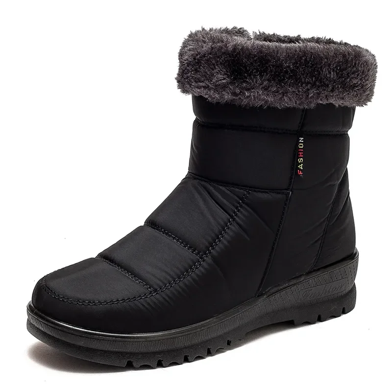 

2023 Ankle Waterproof Winter Boots For Women Snow Botas Mujer Warm Black Winter Shoes Women Heels Platform Boots Female