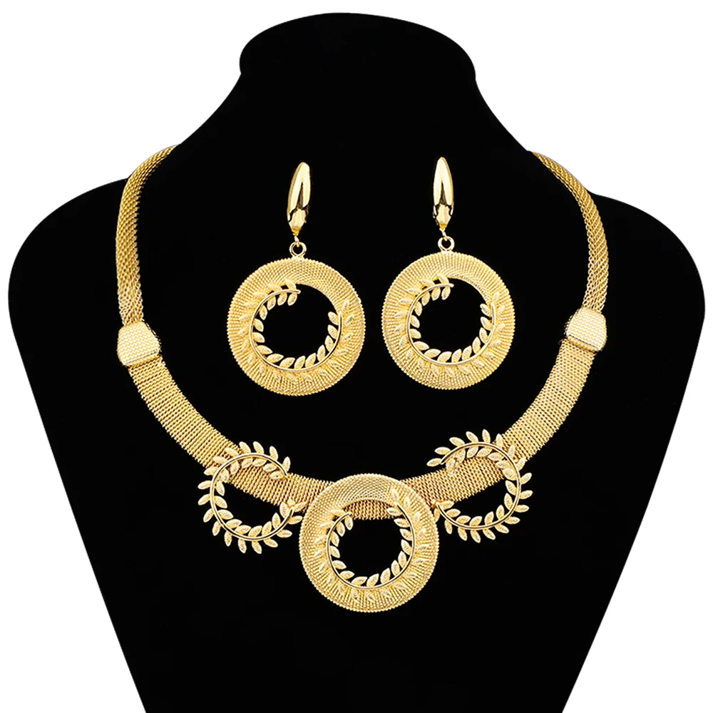 

African Jewelry Dubai Luxury Evening Dress Bridal Jewelry Original Interesting Earrings Women's Wedding Set Free Shipping