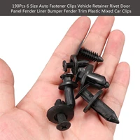 190pcs 6 size auto fastener clips vehicle retainer rivet door panel fender liner bumper fender trim plastic mixed car clips