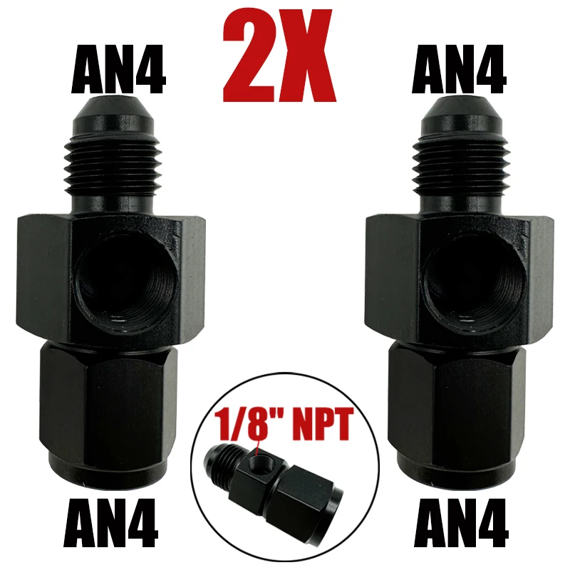 

2X AN4 AN6 AN8 AN10 AN12 1/8 NPT Gauge / Sensor Side Port Adapter Female To Male Flare Fuel Pressure Take Off Hose Pipe Fitting