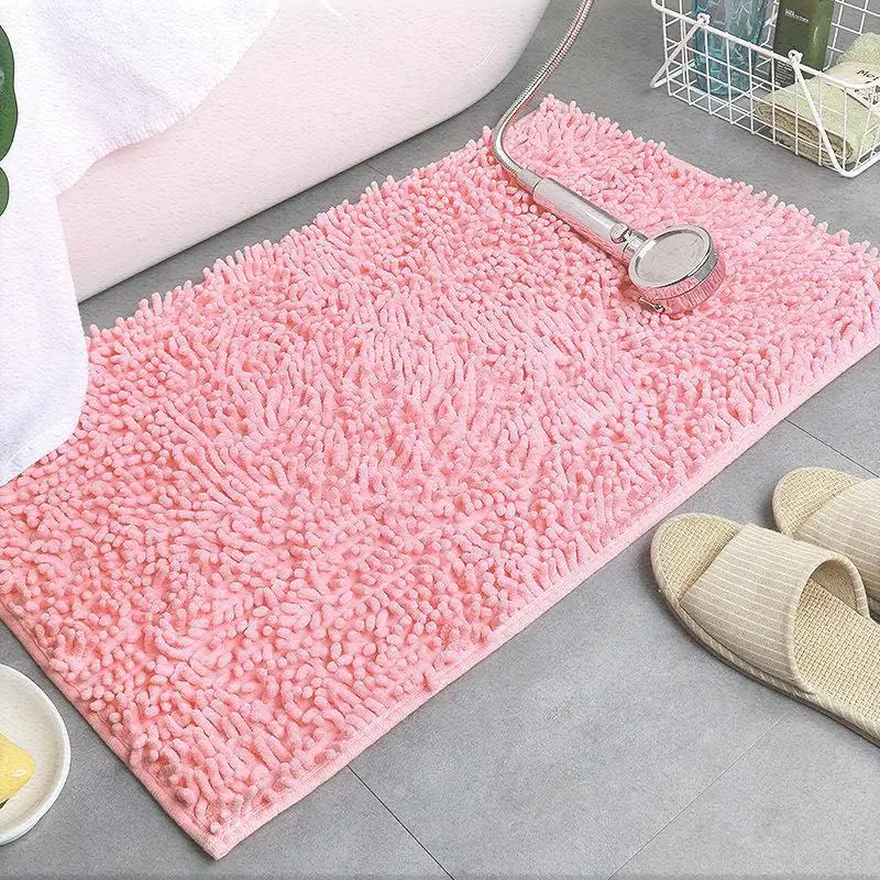 

40x60cm Plush Carpet Mats Non Slip Chenille Bath Mat Rug for Home Sofa Shower Bathmat Extra Soft Absorbent Microfiber Shag Rug