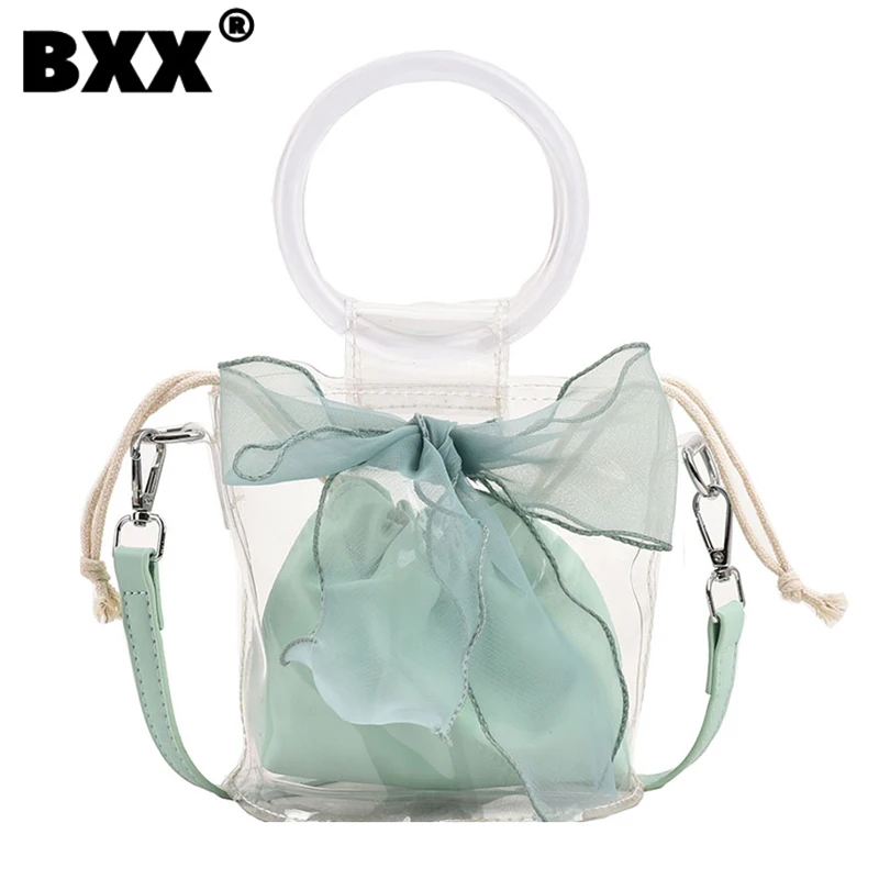 

[BXX] Popular Niche Design Transparent Jelly Bag 2023 New Women's Cute Spring Summer Versatile Crossbody Bucket Hand Bags 8CY430