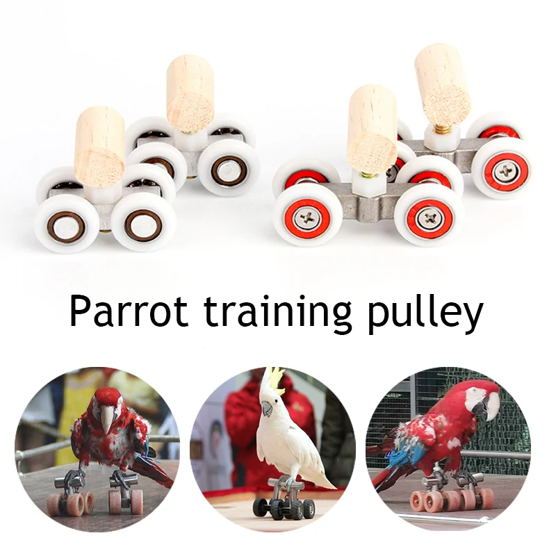 

Parrot Toy Mini Roller Ice Skates Intelligence Training Puzzle Toy Tabletop Shoes Training Equipment Pulley Funny 1Pair